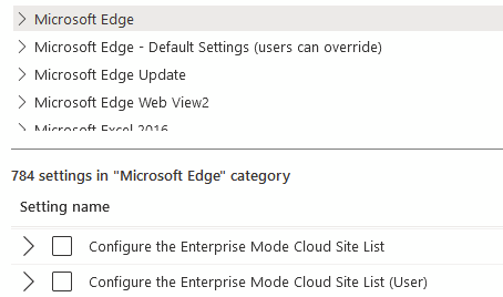 intune edge site to zone assignment list