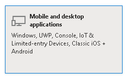 Mobile and desktop applications button